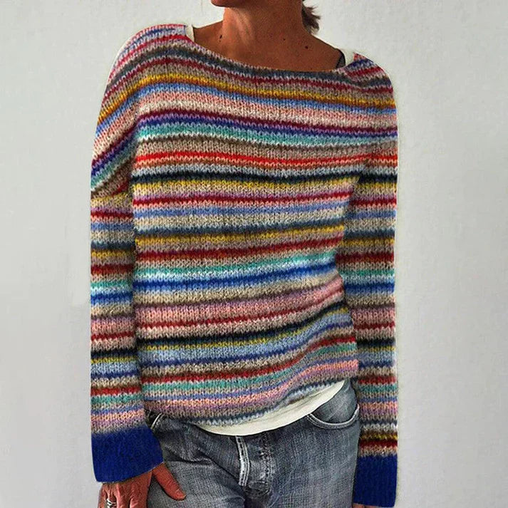 Valenzora | Eleganter gestreifter Langarmpullover