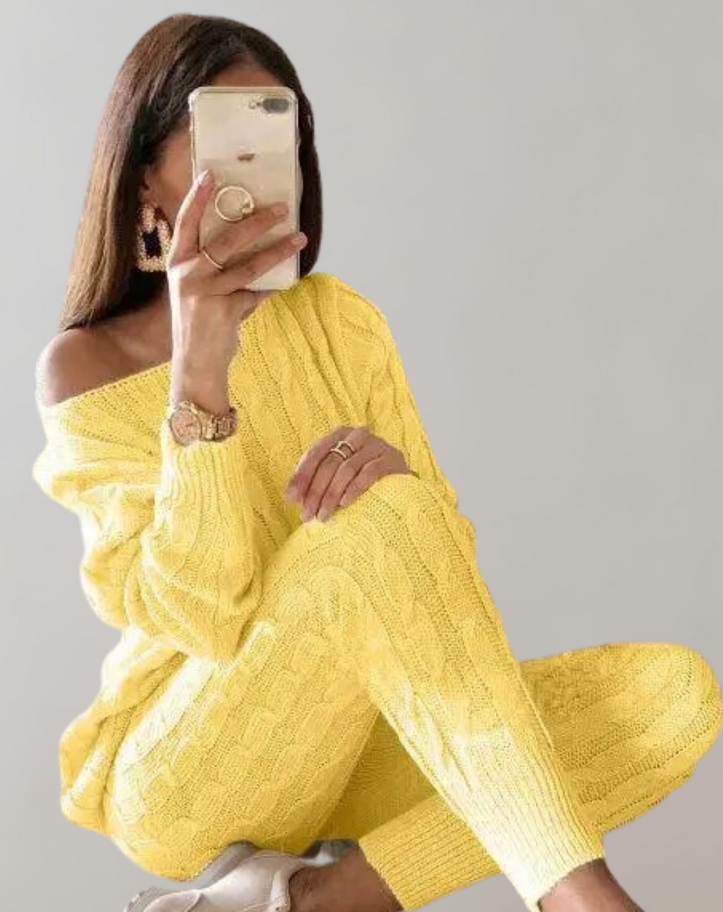 Valenzora - Knitted Shoulder and Trousers Set