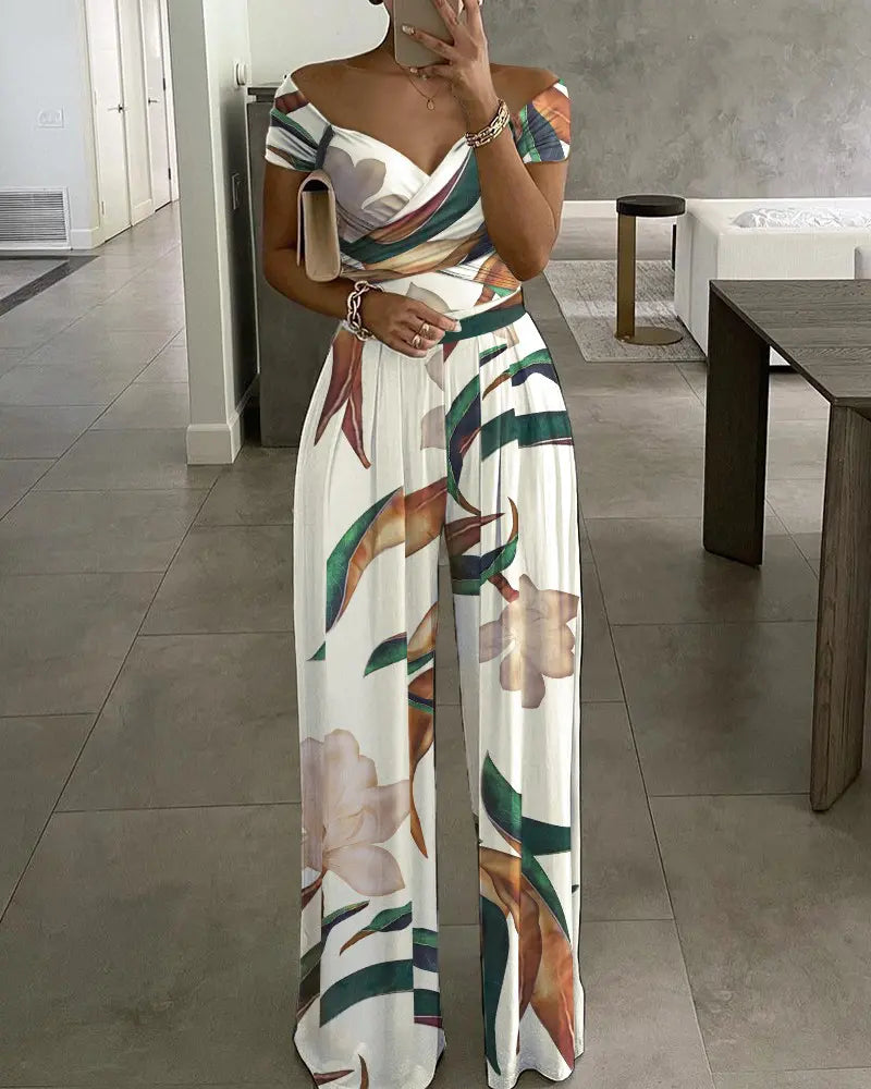 Valenzora | Elegant jumpsuit dress with floral pattern