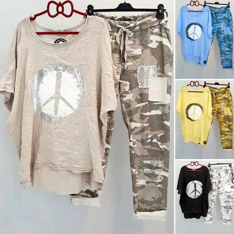 Valenzora | Two-piece camouflage outfit for women - trendy outfit