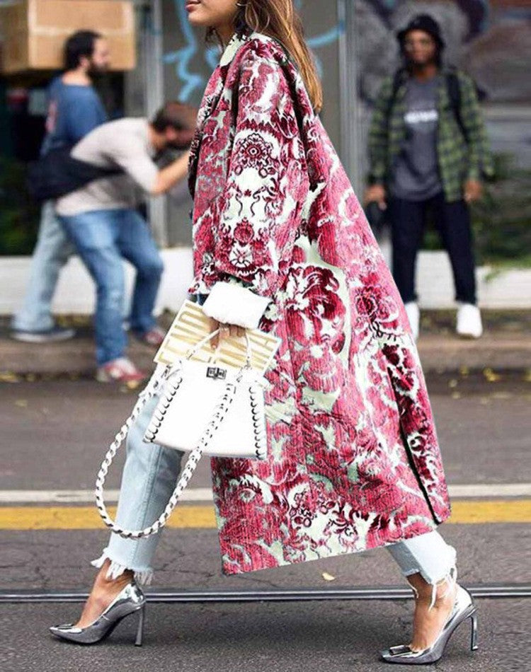 Valenzora | Flower Piece - Chic Colorblock Long Coat