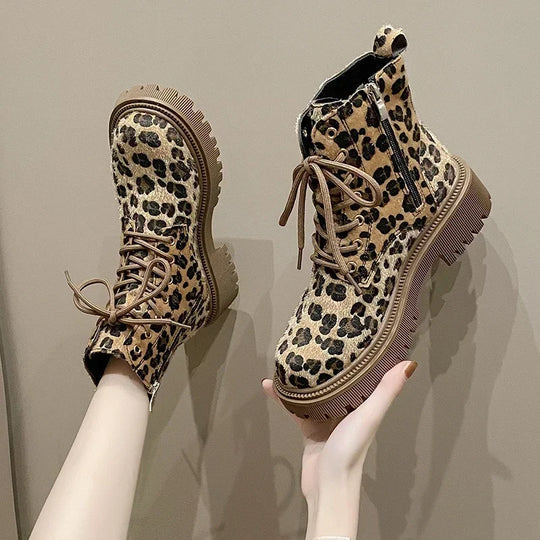 Stiefeletten mit Leopardenmuster