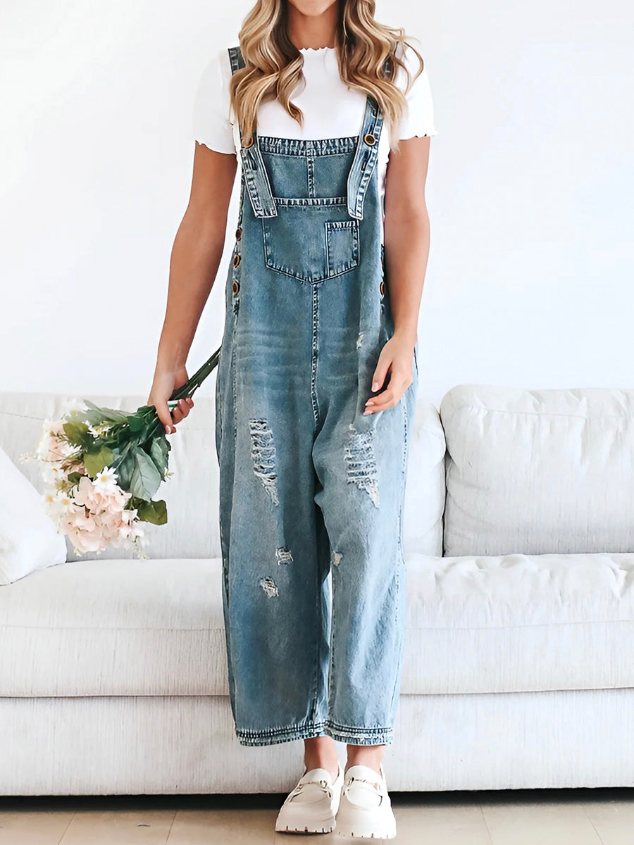 Valenzora | Denim Jumpsuit Women Baggy Jeans Overall