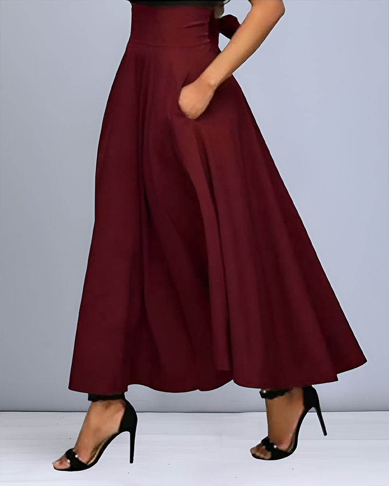 Valenzora | Maxi skirt with high waist and back tie