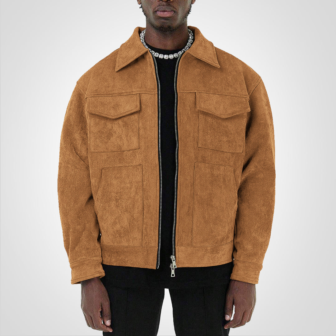 Valenzora | Short suede jacket with zipper: style & comfort