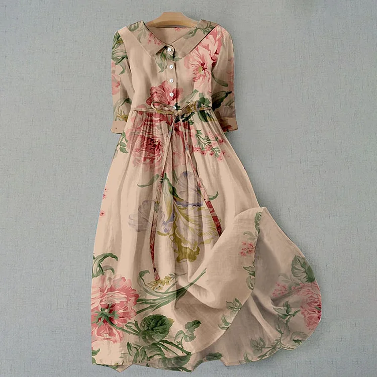 Valenzora | Vintage lace dress with botanical floral pattern