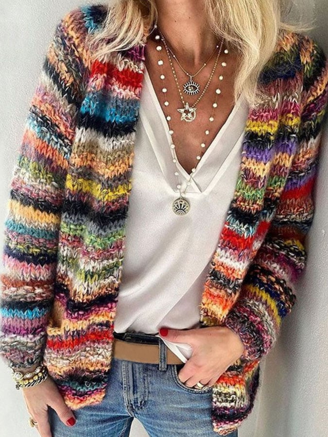 Valenzora | Colorful printed cardigan for women