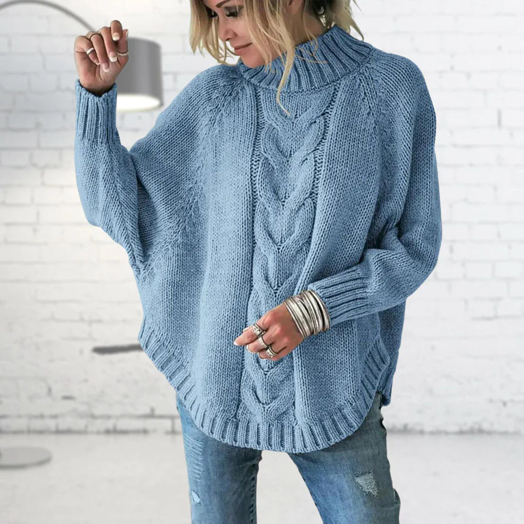 Valenzora - Women's chunky knit roll-neck sweater