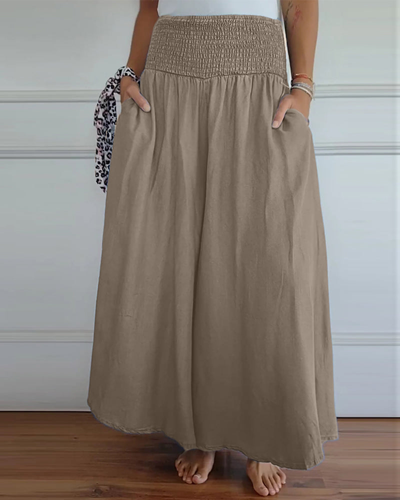 Valenzora | Trousers with elasticated waistband and wide legs