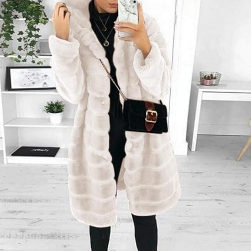 Valenzora - Elegant women's coat with reinforced hood and long sleeves