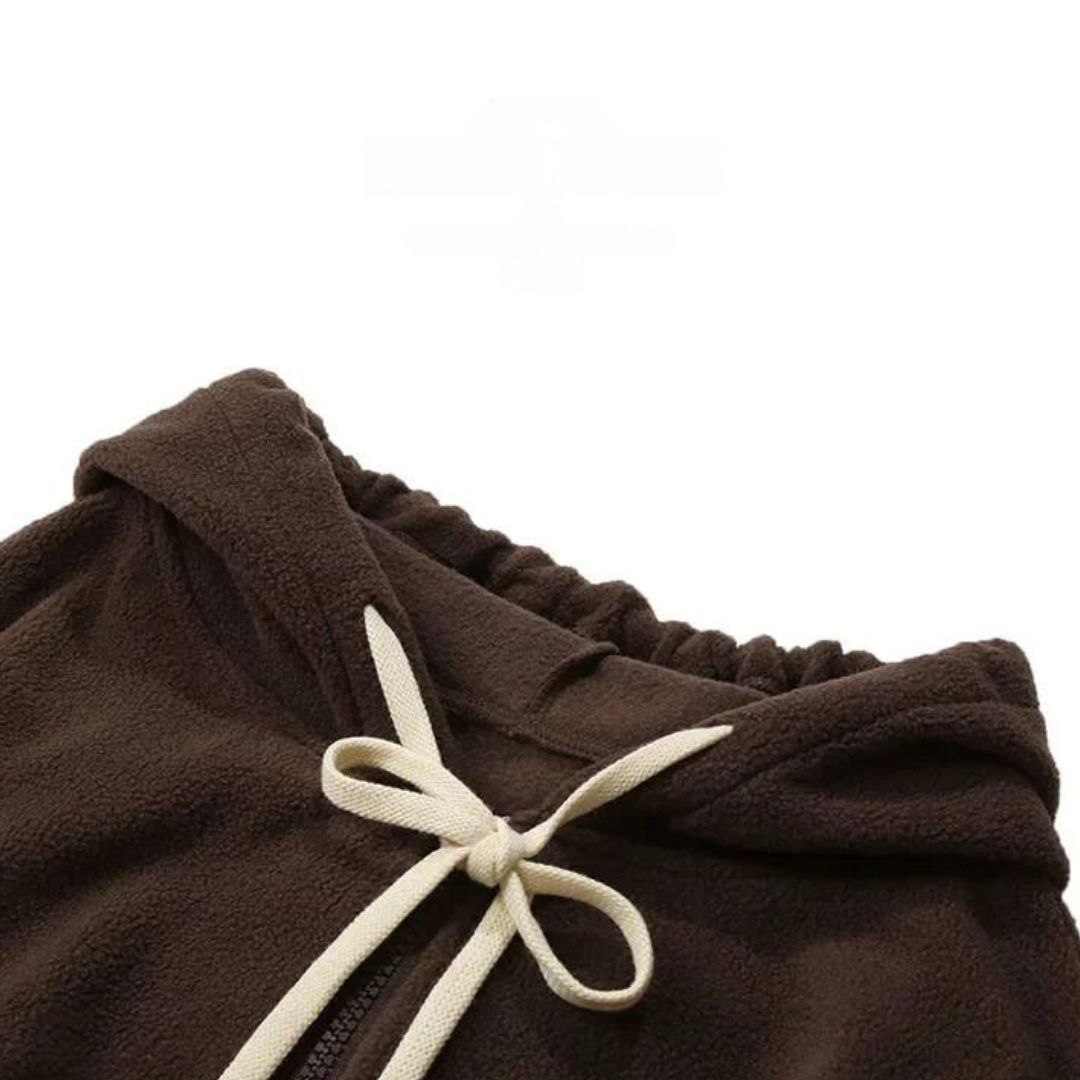 Valenzora - Fleecejacke mit Kapuze und Patchwork-Muster