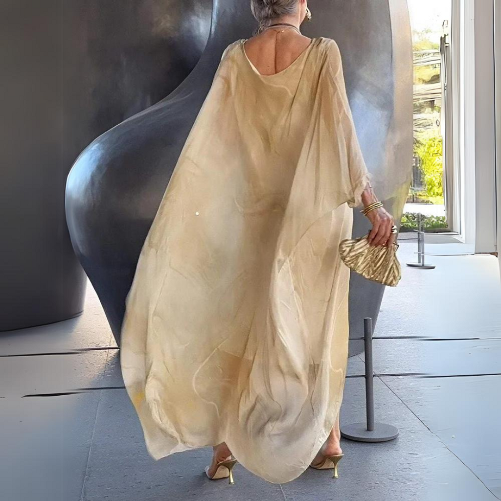 Valenzora | Slimming silk chiffon elegant dress