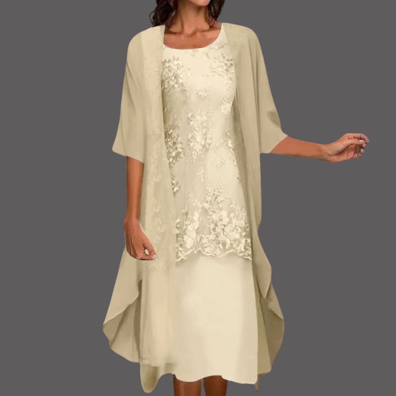 Valenzora | Women's Stylish Midi Dress with Cardigan