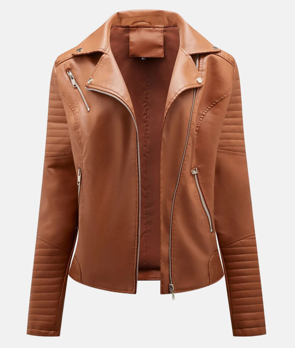 Valenzora | Women's leather jacket without hood - Stylish biker jacket
