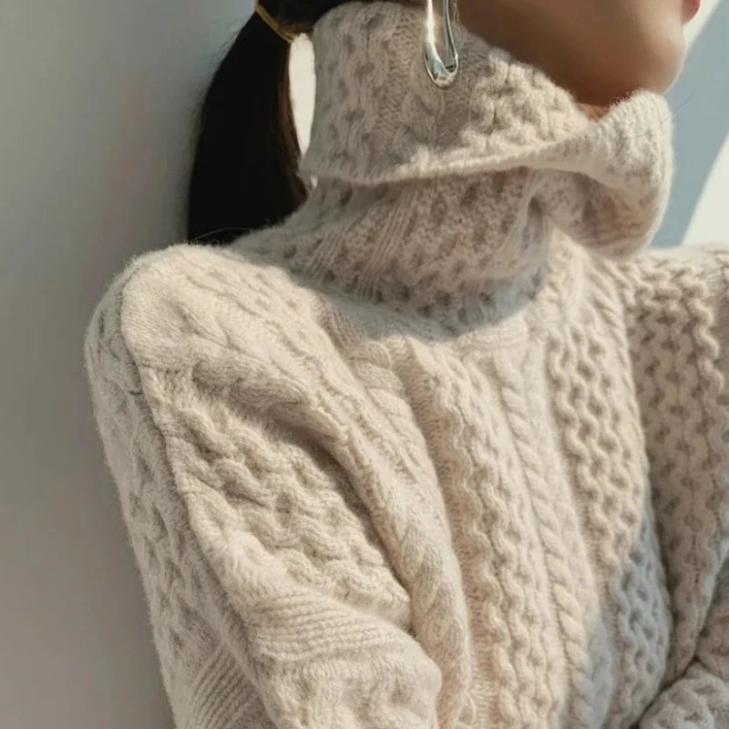 Valenzora | Luxuriöser Kaschmir-Rollkragenpullover mit Karomuster