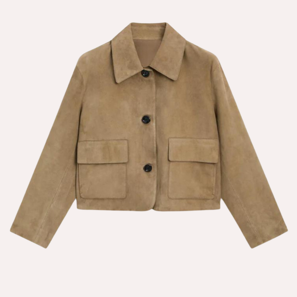 Valenzora | Beige Lederjacke