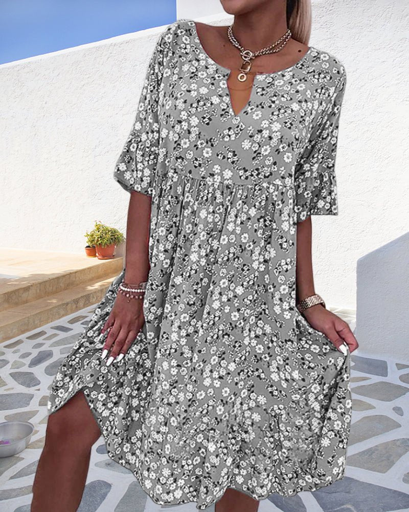 Valenzora | Women's Summer Dress with Floral Pattern Trendy Women's Dress