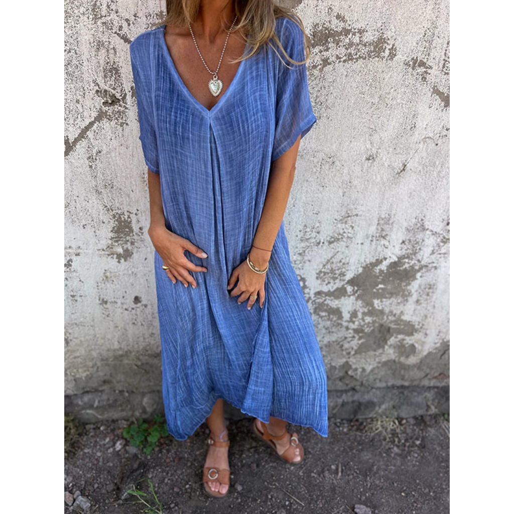 Leinen-luftiges, locker sitzendes Boho-Sommerkleid für Damen