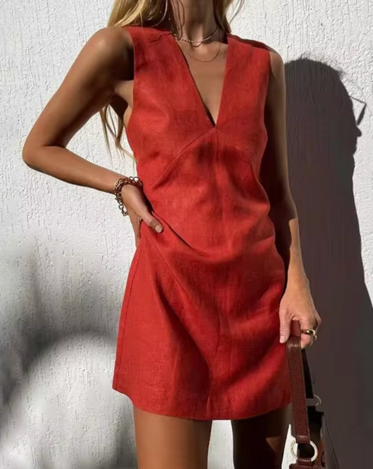 Valenzora | Ärmelloses Leinen-Minikleid
