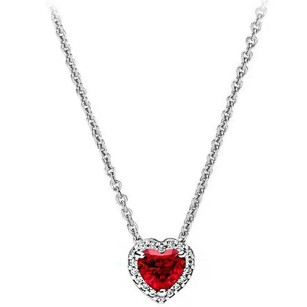 Valenzora | Damen Halskette mit herzförmigem, blendendem Anhänger aus Sterlingsilber
