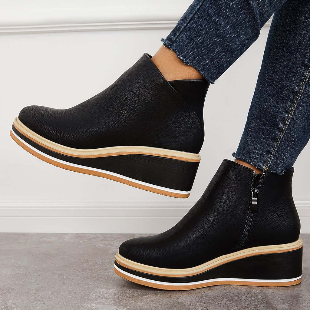 Valenzora – Stylische Stiefeletten mit Reißverschluss und Plateau