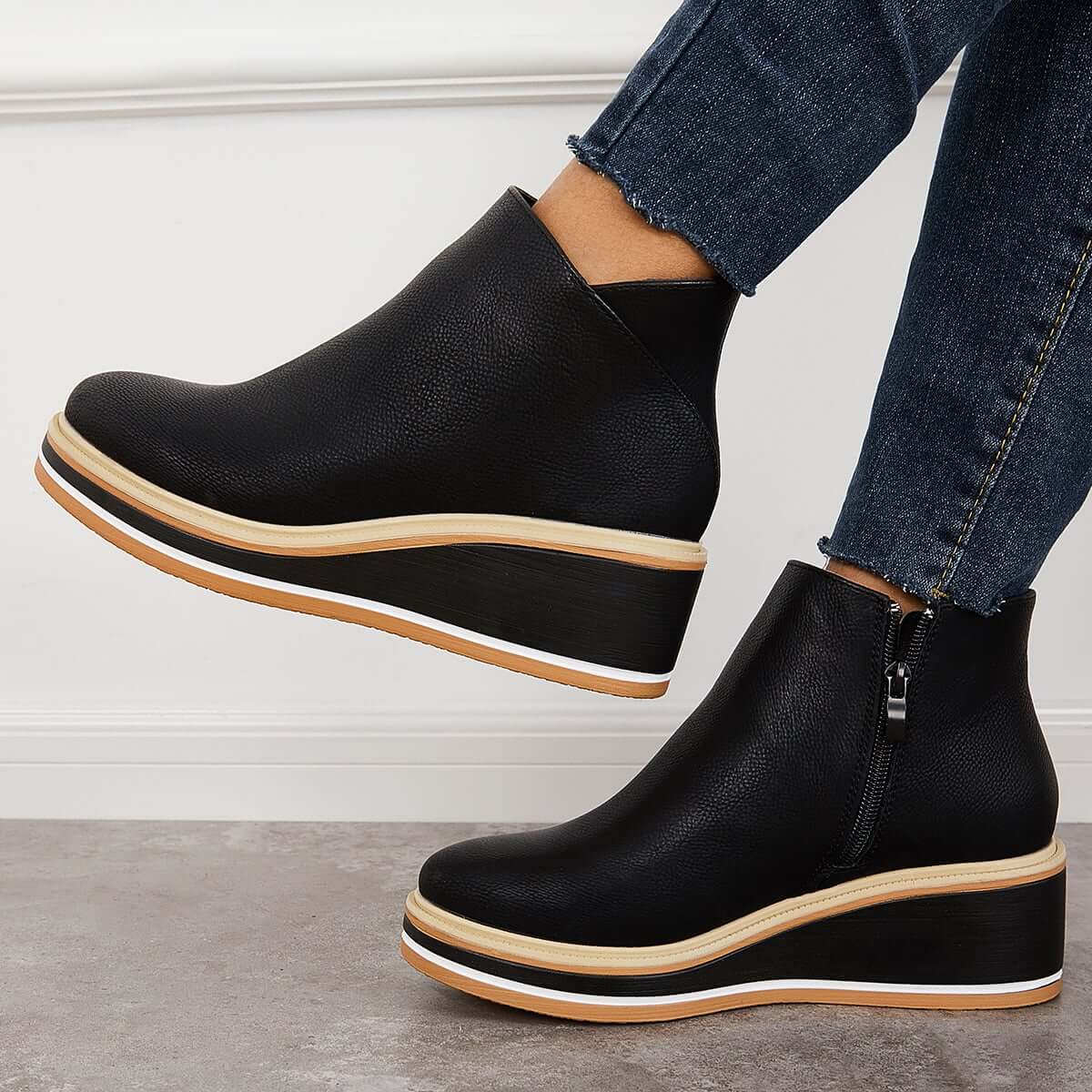 Valenzora – Stylische Stiefeletten mit Reißverschluss und Plateau