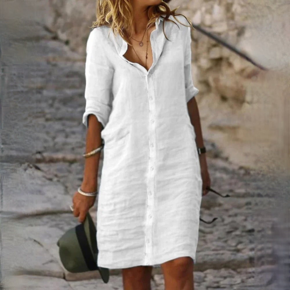 Valenzora | Cotton Linen Women's Dress