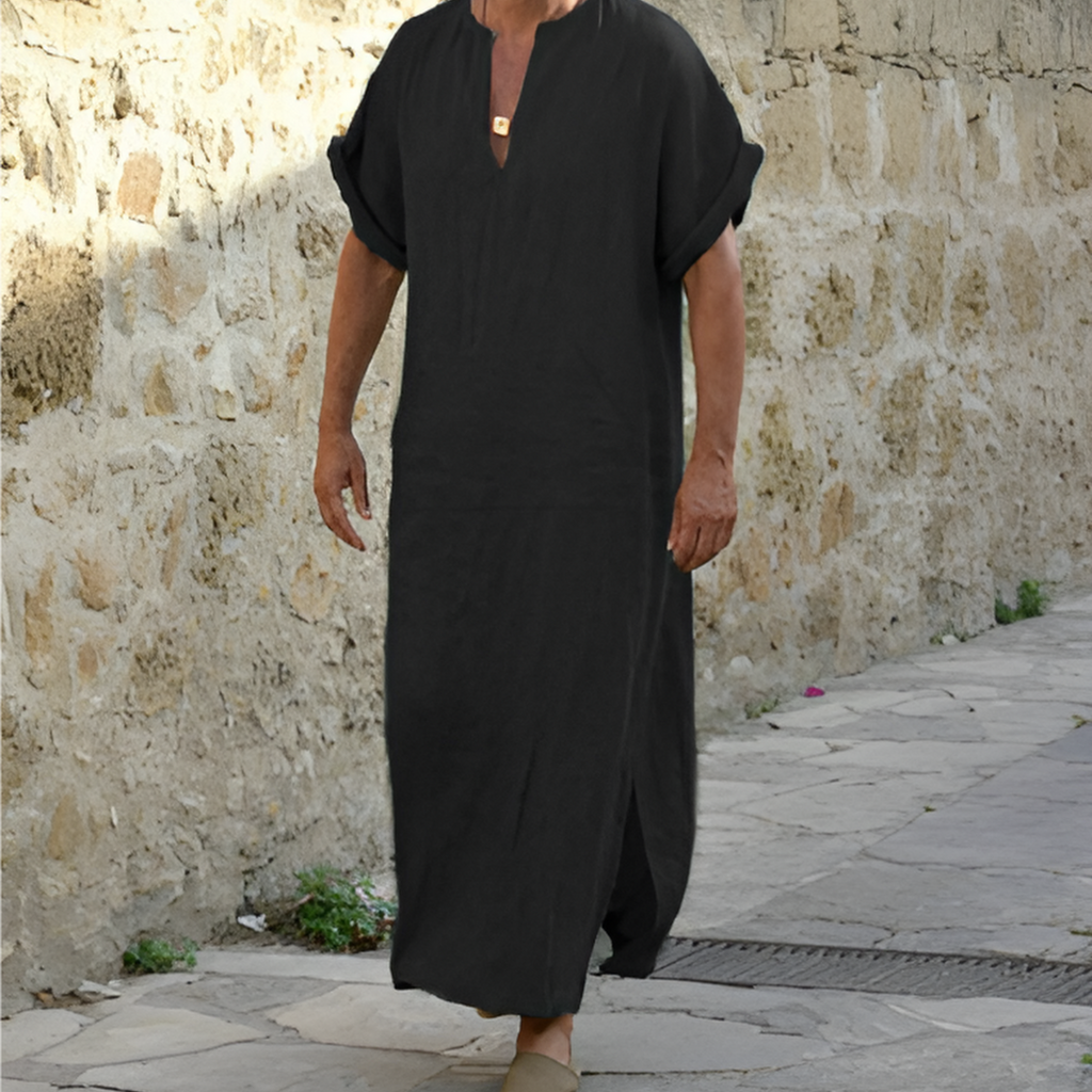 Valenzora | Langes Hemdblusenkleid mit Schlitz: Komfortable, vielseitige und leichte Mode