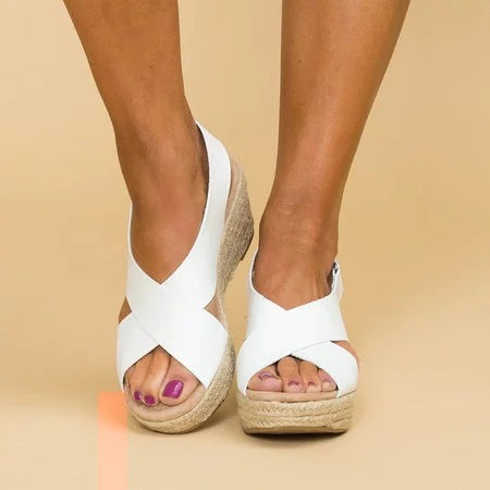 Valenzora | Wedge Sandals with Elastic Straps for Women