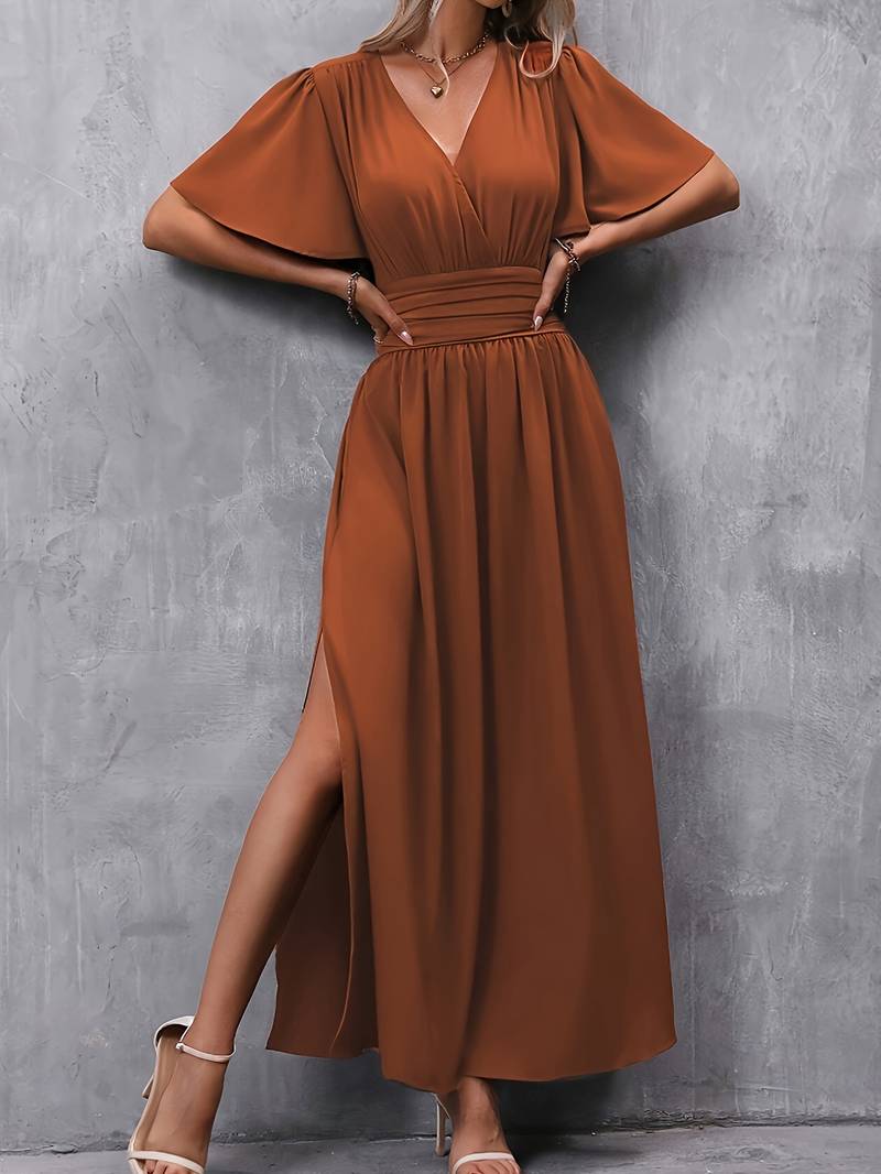 Valenzora | Wrap-style pleated waist dress