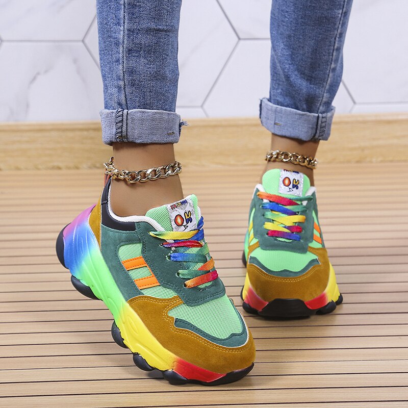 Valenzora - SwiftStep Comfortable Rainbow Sneakers