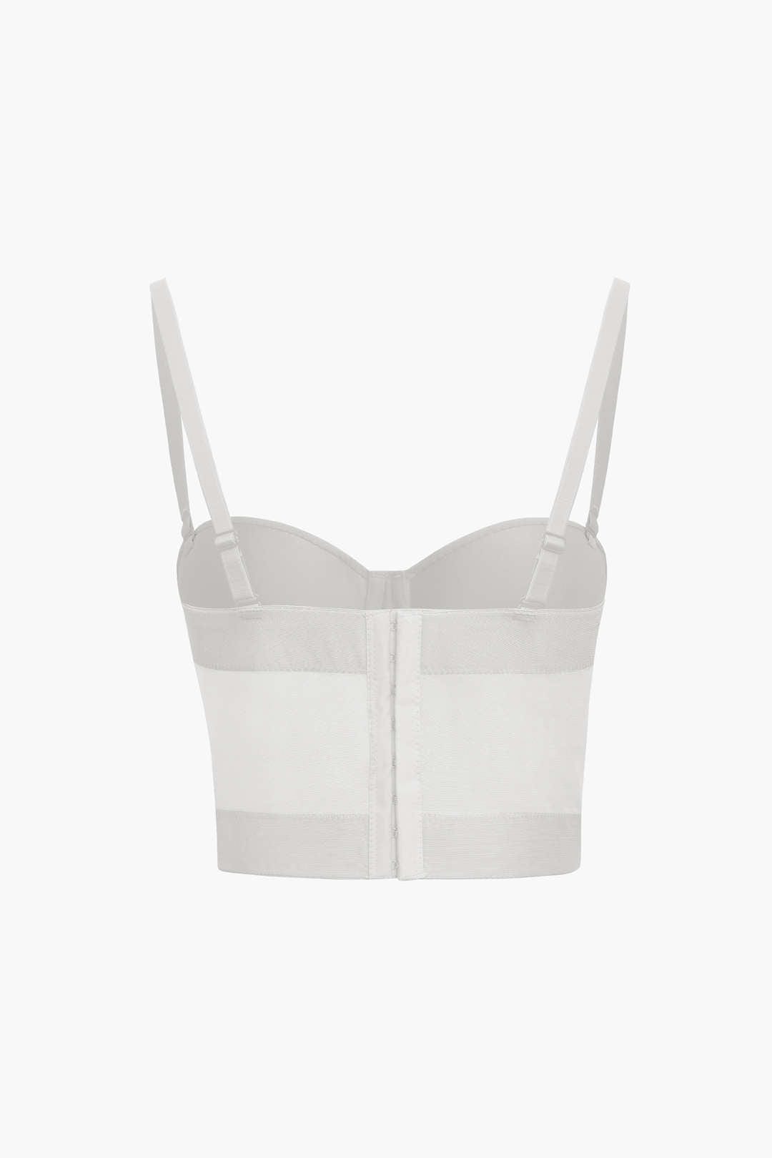 Valenzora | Figurbetontes Bustier-Top mit Bügelkörbchen und transparenter Mesh-Struktur