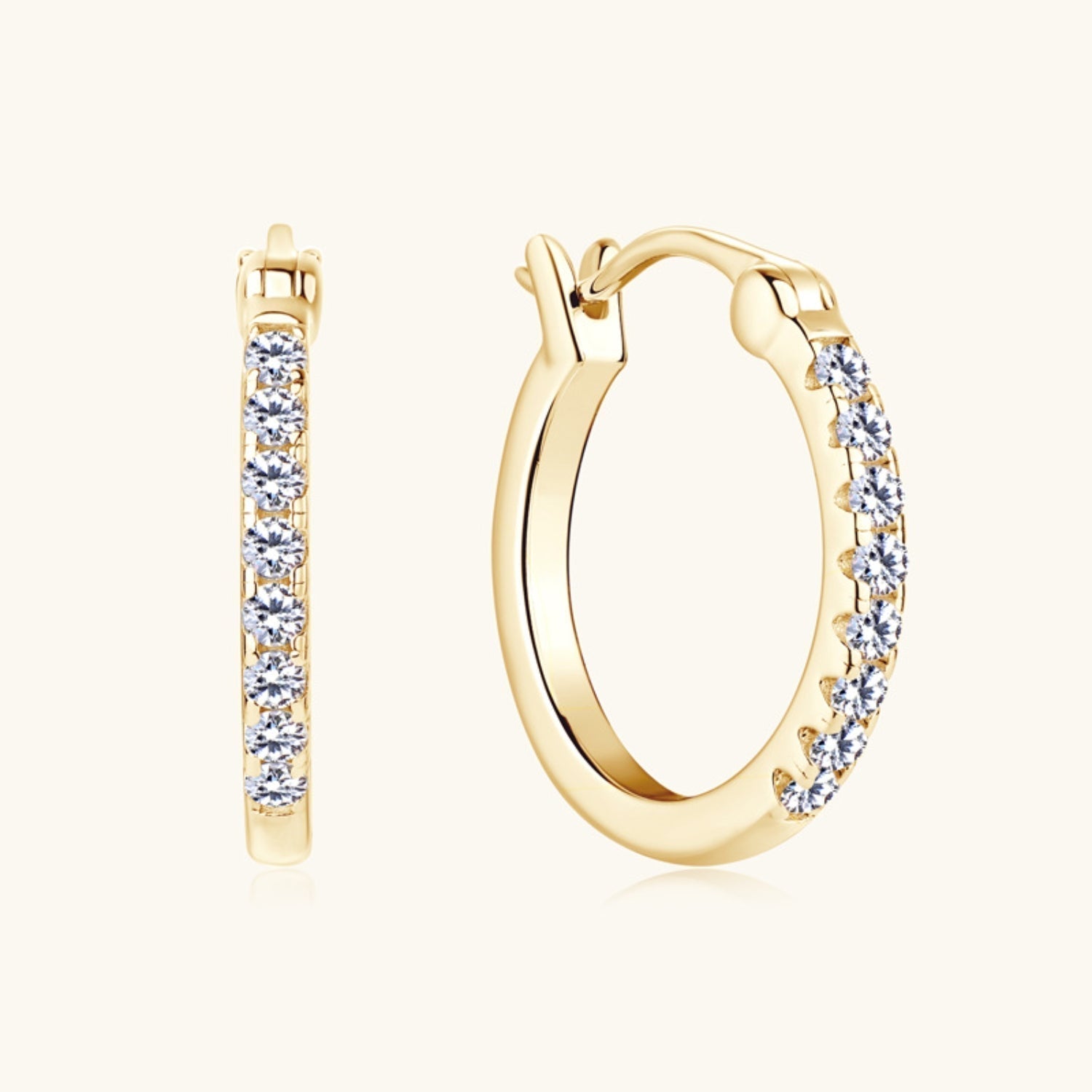 Valenzora | 925er Sterlingsilber Moissanit Huggie Ohrringe
