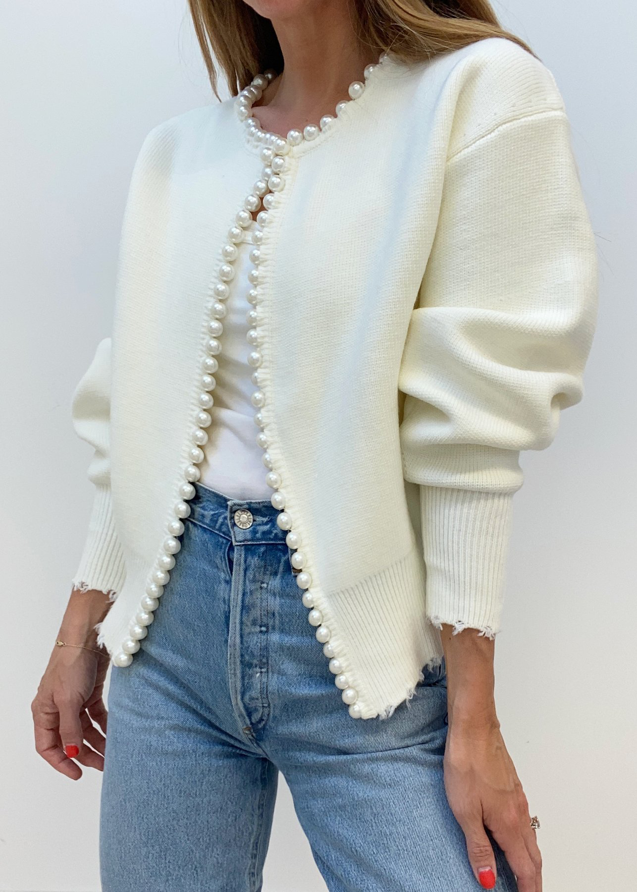 Cardigan with mother-of-pearl buttons