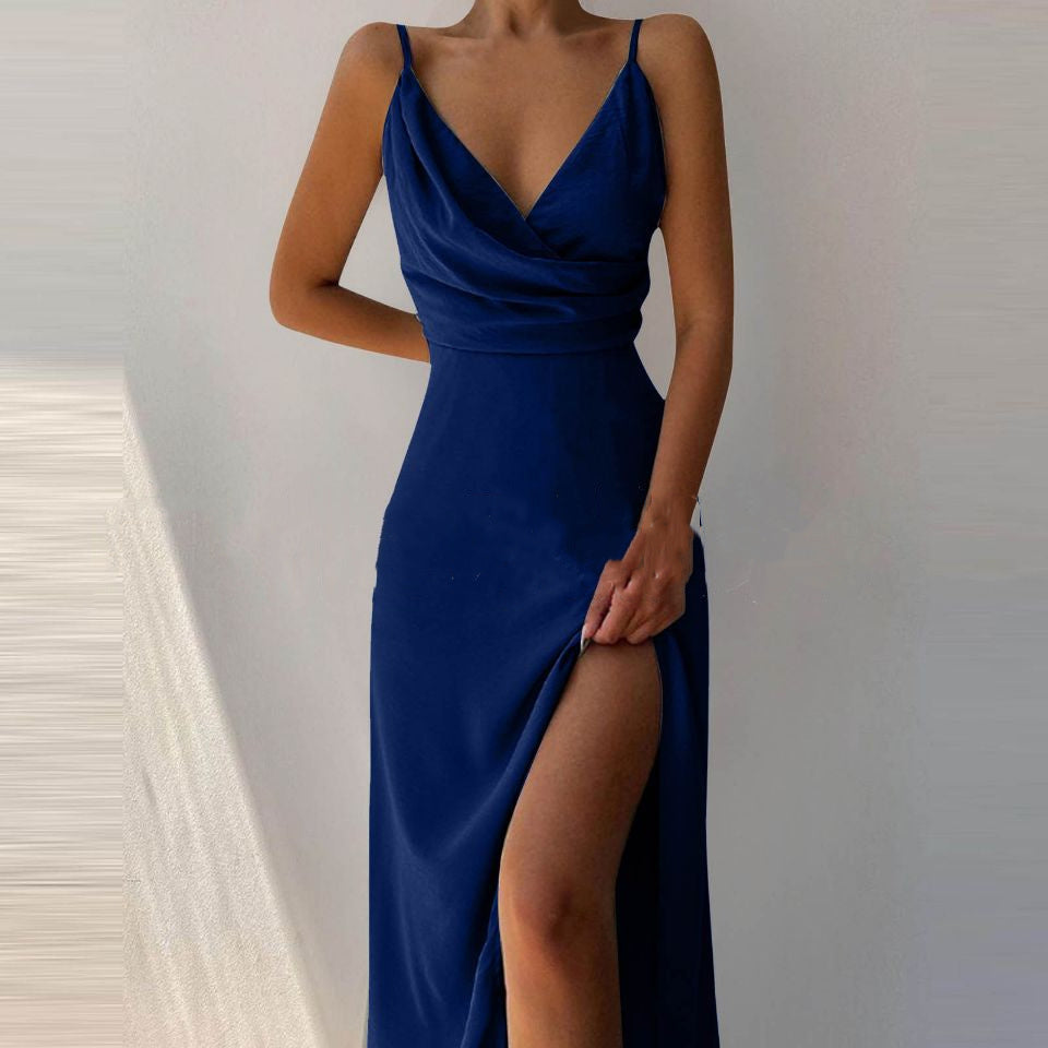 Valenzora | Midikleid mit V-Ausschnitt, Print und Schlitz