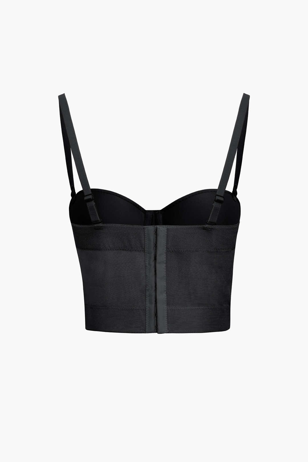 Valenzora | Figurbetontes Bustier-Top mit Bügelkörbchen und transparenter Mesh-Struktur