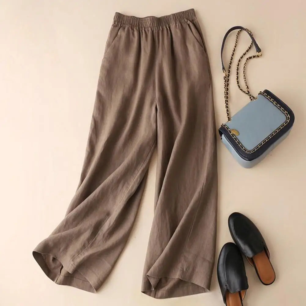 Valenzora | Wide linen cotton trousers