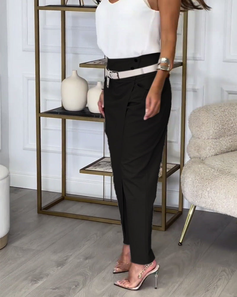 Valenzora | Patchwork-Hose mit Gürtel