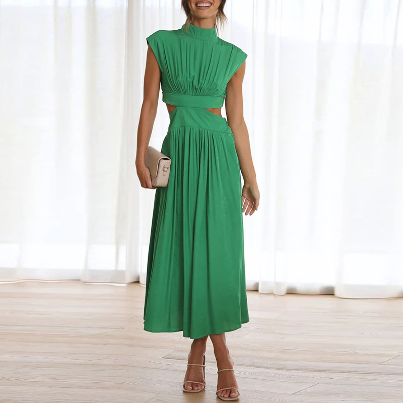Valenzora - Midi dress with cut-outs and pleats