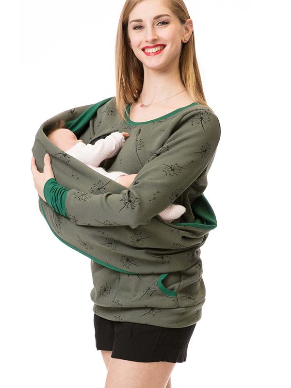 Valenzora | Mutterschafts-Chaps, Krankenschwestern-Sweatshirts, Blumenmuster, Taschen, Reißverschluss, Stillkleidung
