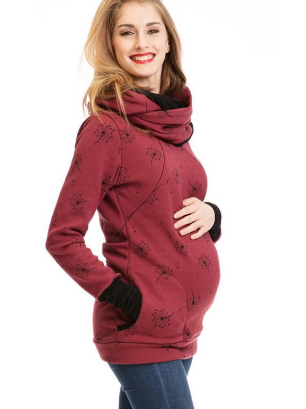 Valenzora | Maternity chaps, nurse sweatshirts, floral print, pockets, zipper, nursing wear