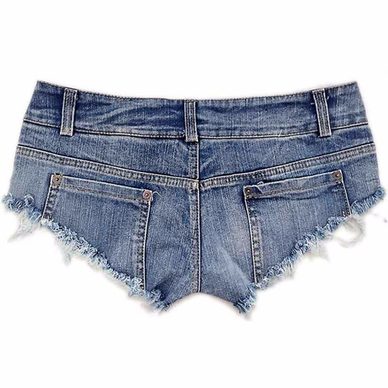 Valenzora | Light blue low waist micro mini denim shorts