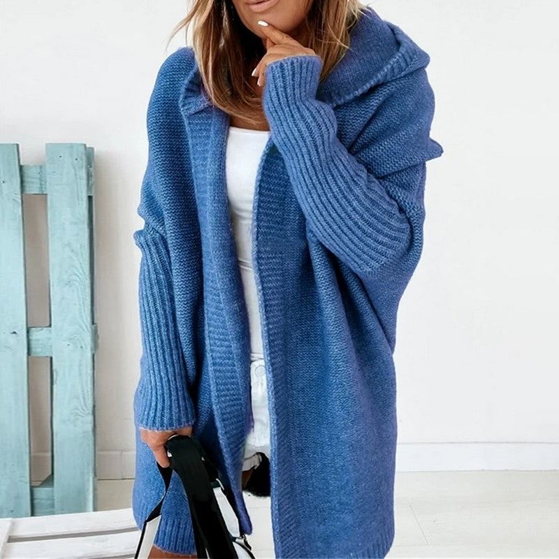 Valenzora | Long-sleeved open cardigan with hood