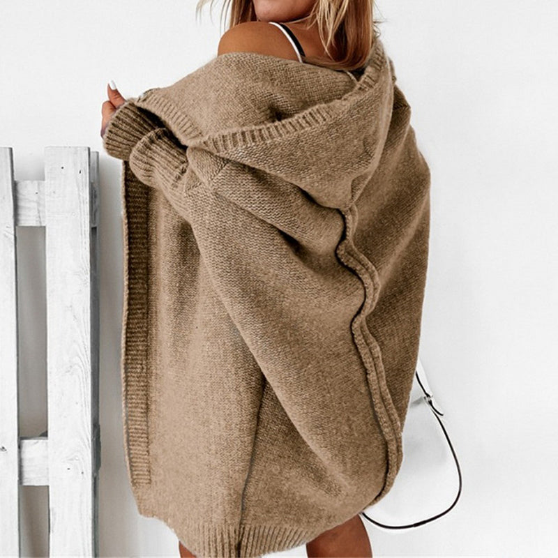 Valenzora | Long-sleeved open cardigan with hood
