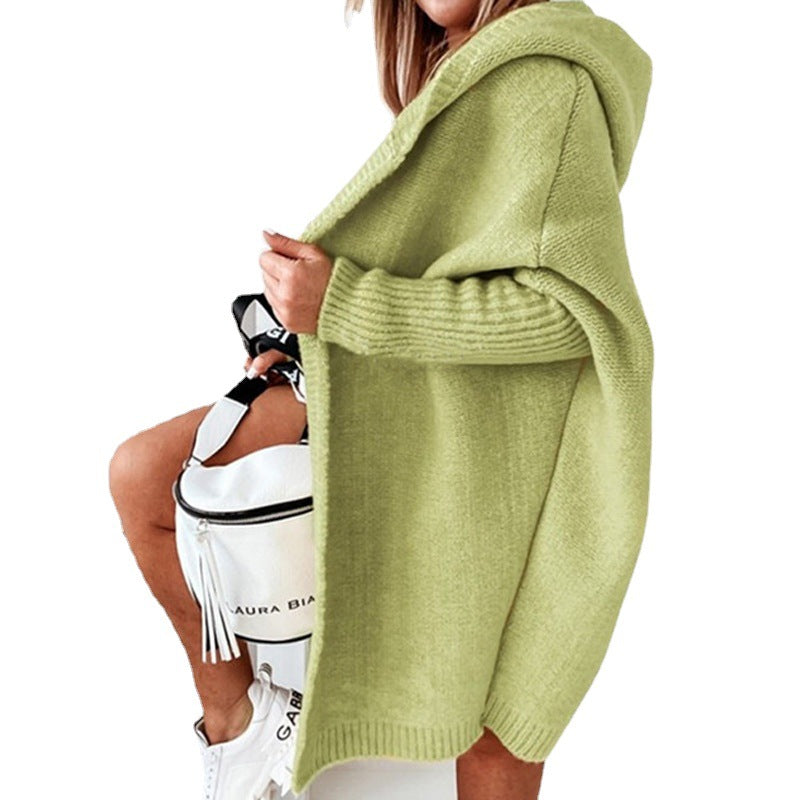 Valenzora | Long-sleeved open cardigan with hood
