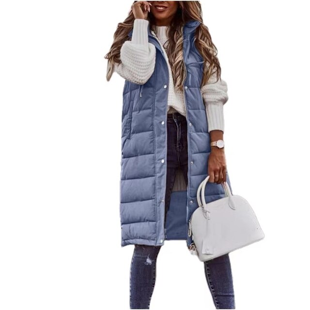 Siena Faye | Cotton Vest, Long Coat, Sleeveless, Loose Jacket