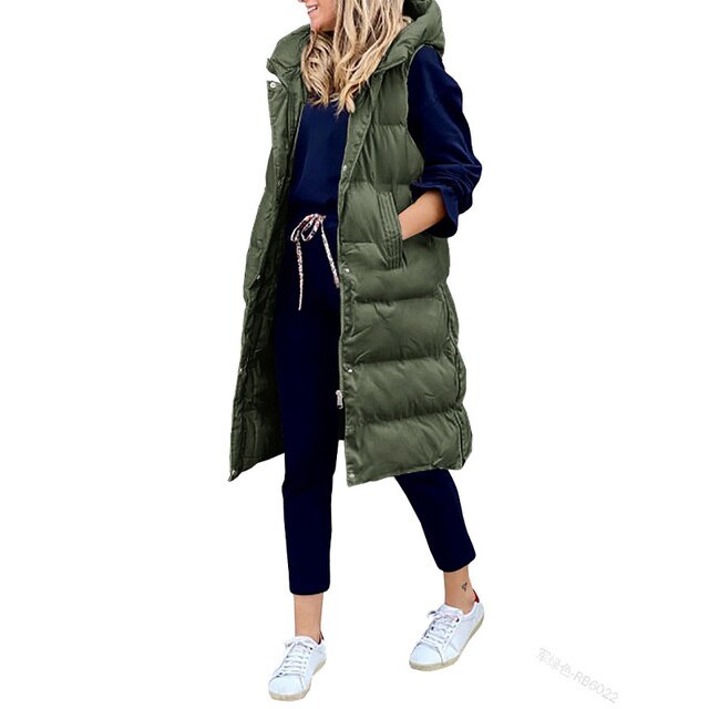 Valenzora | Sleeveless hooded vest for women