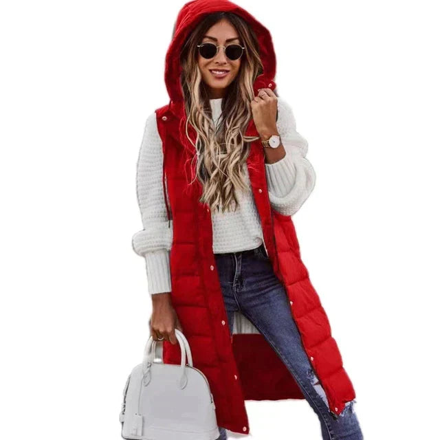 Siena Faye | Cotton Vest, Long Coat, Sleeveless, Loose Jacket