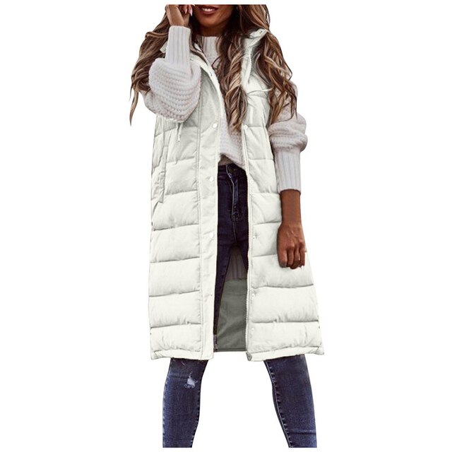 Siena Faye | Cotton Vest, Long Coat, Sleeveless, Loose Jacket