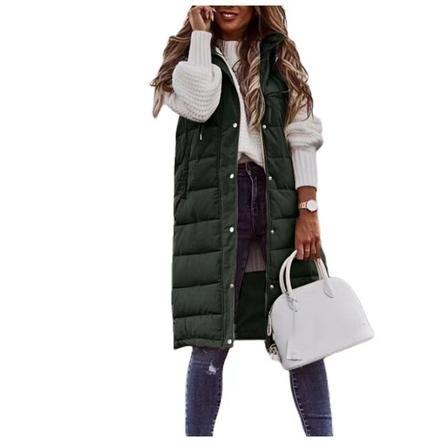 Siena Faye | Cotton Vest, Long Coat, Sleeveless, Loose Jacket